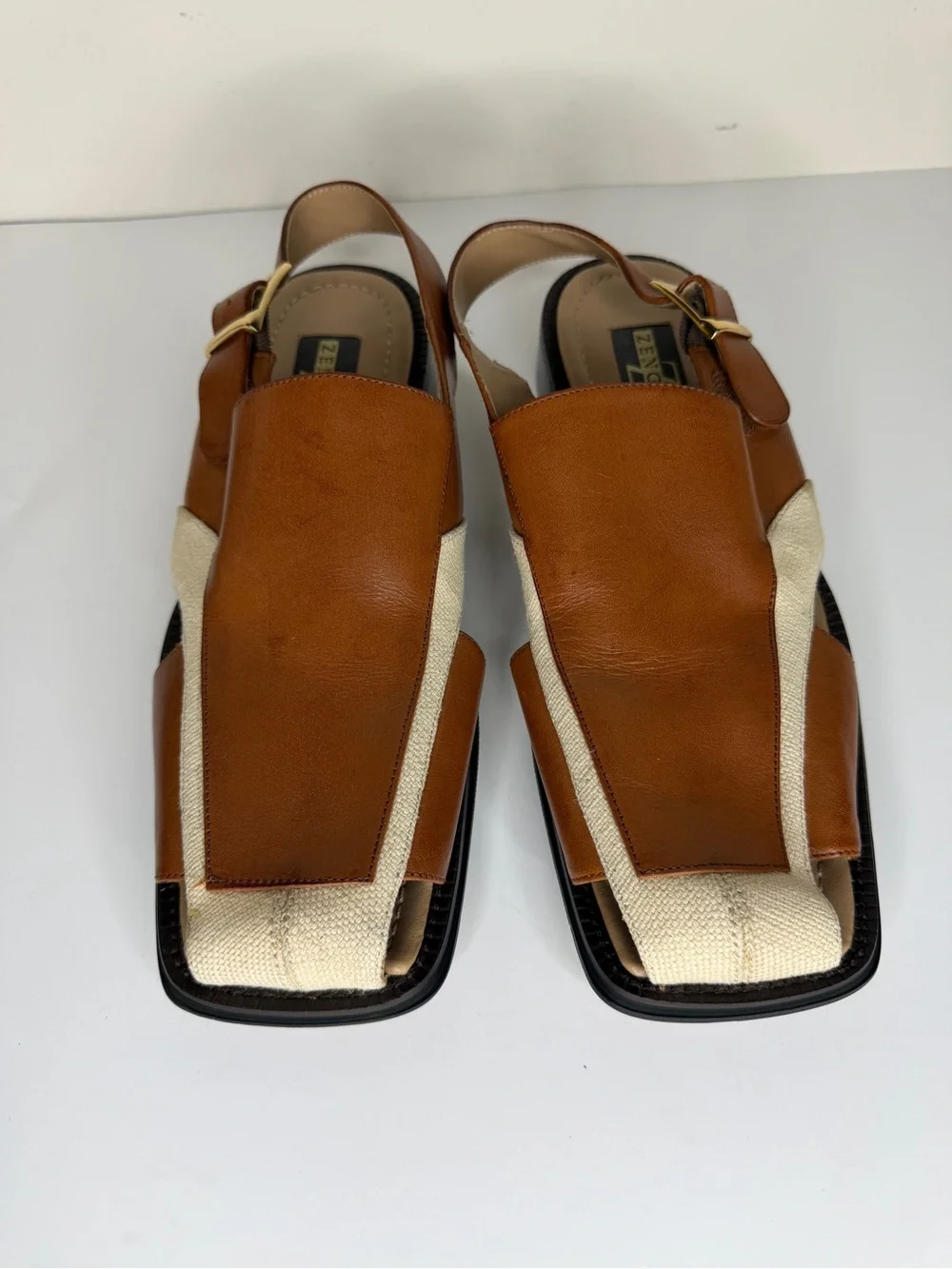 Zengara Sandals Vintage Fisherman Strappy Tan Brown Leather Shoes Mens Size 9M